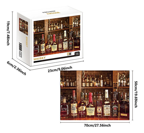 Rompecabezas Puzzle Whisky 1000 Piezas 70x50cm Decorativo