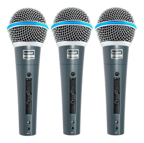 Set De 3 Microfonos Dinamicos Para Canto Ealsem