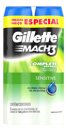 Gel Para Afeitar Gillette Mach3 Sensitive X 198 Gr