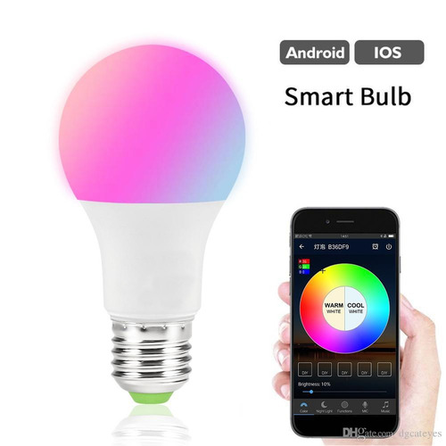 Imagen 2 de 10 de Lampara Smart E27 Led Multicolor 10w Wi-fi Rgb Android Nuevo