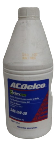 Bidon Aceite Acdelco Sintetico 1 Litro 0w20 Dexos1 Gen2 