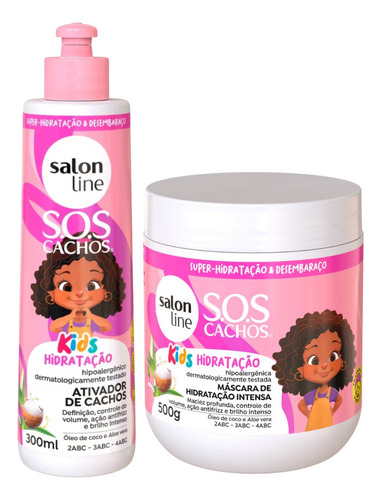 Hidratação Kids Kit Com Ativador E Máscara Salon Line