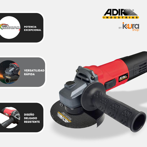 Esmeriladora Angular 5/8 11pulgadas 750w Profesional Rojo 60hz