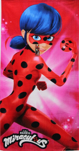 Toalla De Baño Infantil Niña Miraculous Lady Bug Extra Suave