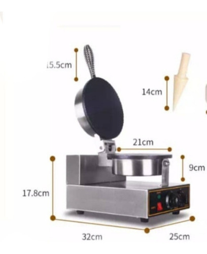 Imagen 4 de 10 de Wafflera Cono Industrial