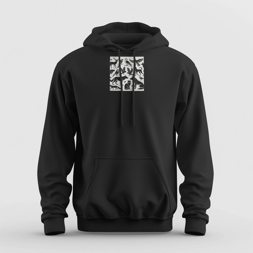 Sudadera Con Capucha Hombre Hoodie Negro Botella De Vino