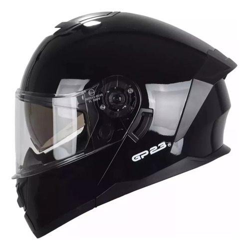 Casco Moto Gp 23 Fl900 Furius Liso Rebatible Doble Visor Fas Color Negro Brillo Tamaño Del Casco S