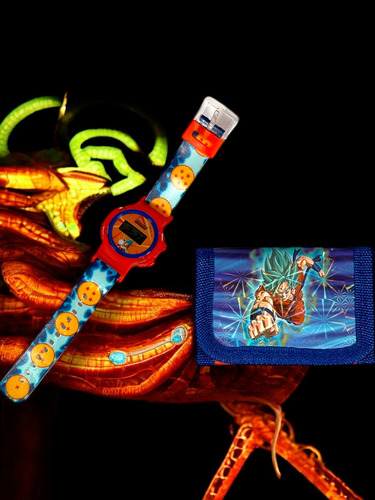 Reloj Digital Con Luz Y Cartera Niños Personajes Goku Goku Goku