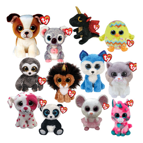 Pelucia Ty Beanie Boos 16cm Olhos Grandes C/ Gliter Original