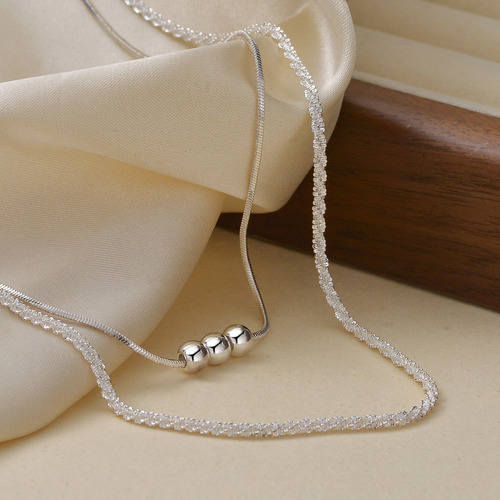 ** 2pzs Collar Colgante Con Pulsera De Perlas Llenas