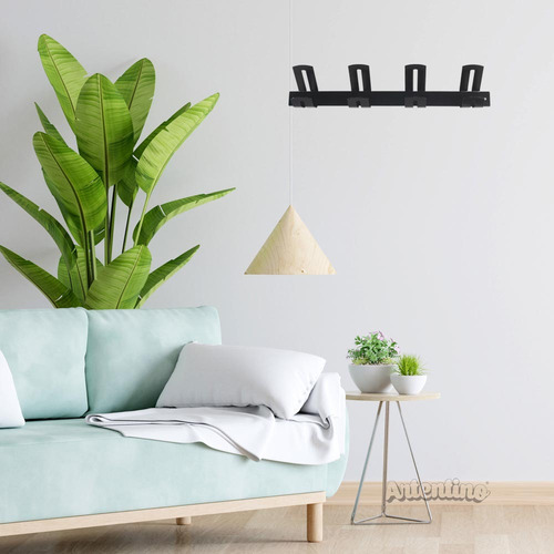 Imagen 2 de 6 de Perchero Pared Industrial Moderno Metal Organizador 4 Brazos