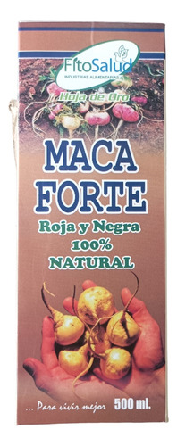 Jarabe Tonico Maca Forte Frascos 500 Ml Roja Y Negra 100% Na