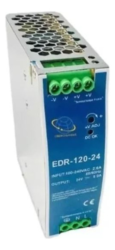 Edr-120-24 Fuente Industrial De 24v 5a Riel Din