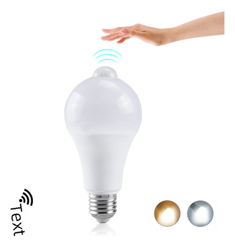 Foco Led 18w B22 5700k Blanco Frío Con Sensor De Movimiento