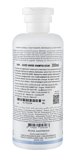Keune Care Silver Savior Shampoo 300ml Renova Fios Platinado