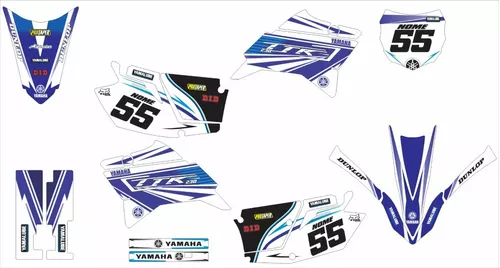 Kit Adesivo Moto De Trilha Ttr 230 Fox Raposa Azul Ttr13