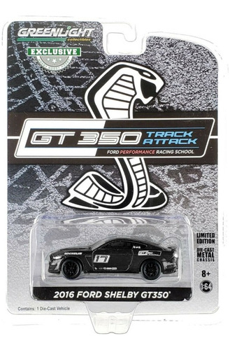 Carrito Greenlight 1:64 2016 Ford Mustang Shelby Gt350 Negro