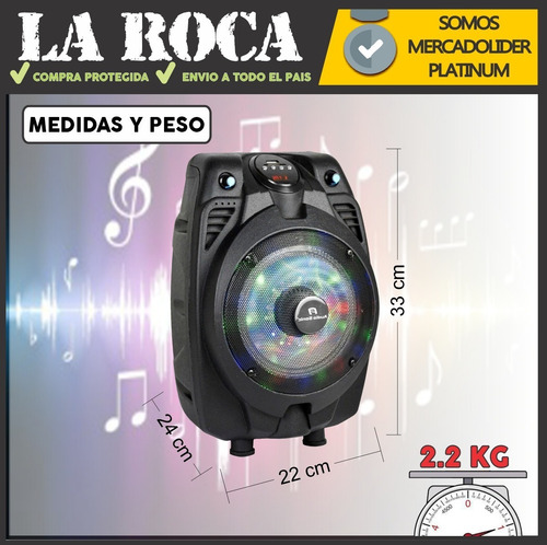 Imagen 6 de 10 de Parlante Bafle Bluetooth Karaoke Para Chicos Usb Bateria