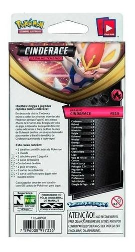 Kit 3 Decks Pokémon Espada E Escudo Inteleon Cinderace Rilla