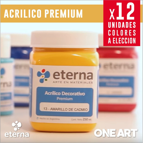 Acrilico Decorativo Premium Eterna 250ml X12