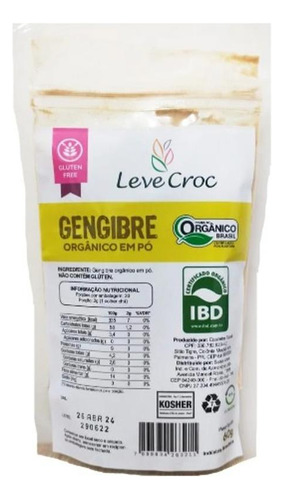 Kit 3x: Gengibre Em Pó Orgânico Leve Crock 60g