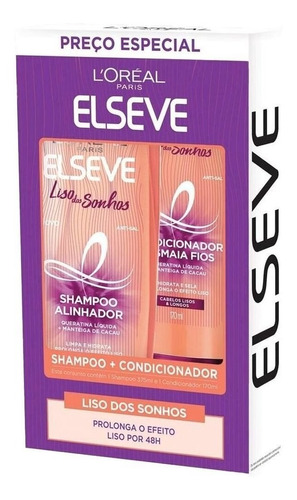 Kit Liso Dos Sonhos Elseve Shampoo 375ml + Condicionador 170ml
