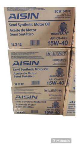 Caja De Aceite 12 Litros 15w40 Semi Sintetico Aisin.