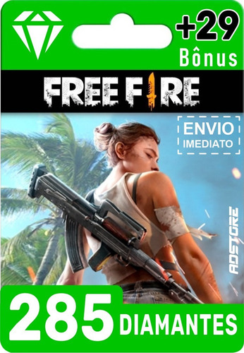 Imagem 1 de 9 de Cartão Presente Free Fire 314 Diamantes Br Brasil
