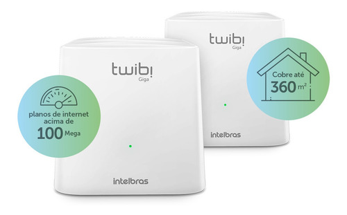 Conjunto Roteador Intelbras Twibi Wifi Mesh Giga