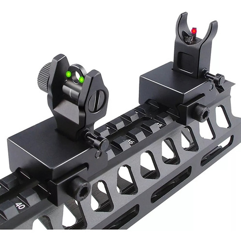 Miras Abatibles Metálicas Con Fibra Óptica Ar15 M4 M16 Ak47