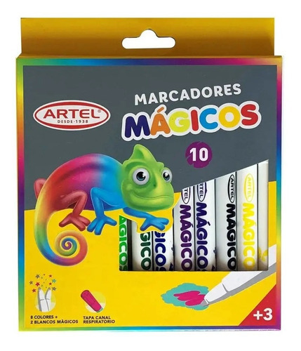 Set 12 Marcadores Mágicos 8 Colores Y 10 Blancos Mág - Artel