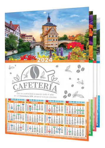 150 Calendario Len Pared Cartulina Mediano + Impreso Anli