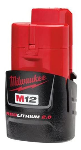 Bateria Milwauke 12v De Iones De Litio 2.0 Ah 48-11-2420 Color Red