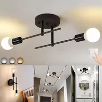 Comprar JUDENG Lámpara De Techo Moderna Lámpara De Pared Decorativas Araña Moderna Lámpara De Techo Lámpara De Pared Para Baño Estructura Negro Lámpara De Techo Colgante Y Moderna Con 2 Luces Lámpara De Techo