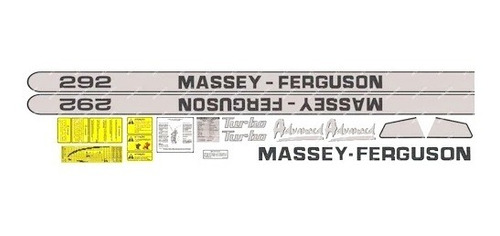 Decalque Faixa Adesiva Trator Massey Ferguson 292 Advanced