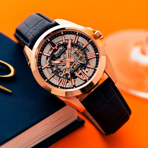 Reloj Bulova Sutton Automatic B Leather Original Time Square