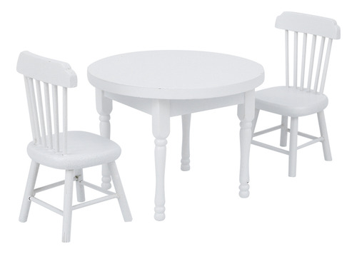 Mesa Doll House 1:12 Sillas De Comedor Redondas, Minimuebles