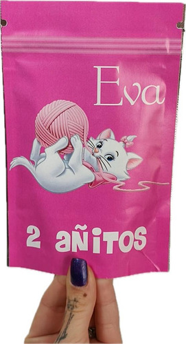 Bolsas Golosinera Zipper Personalizadas X 10 Marie Gatita