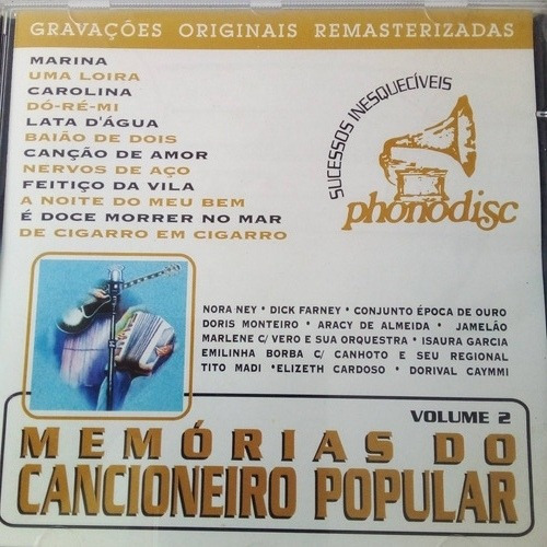 Cd Memórias Do Cancioneiro Popular Volume 2.