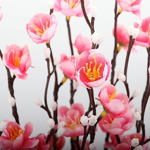 Lgege Juego De 6 Flores Artificiales De Ciruelo Rosa, Ramo D