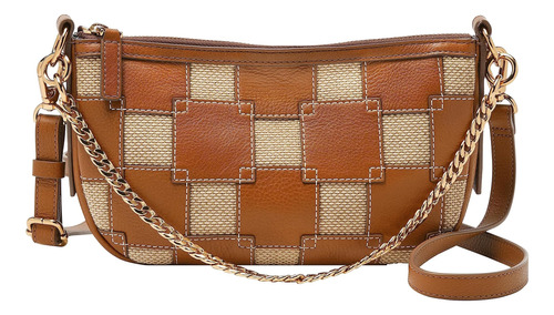 Fossil Jolie Bolso Pequeño De Cuero Y Tela Para Mujer, Bolso