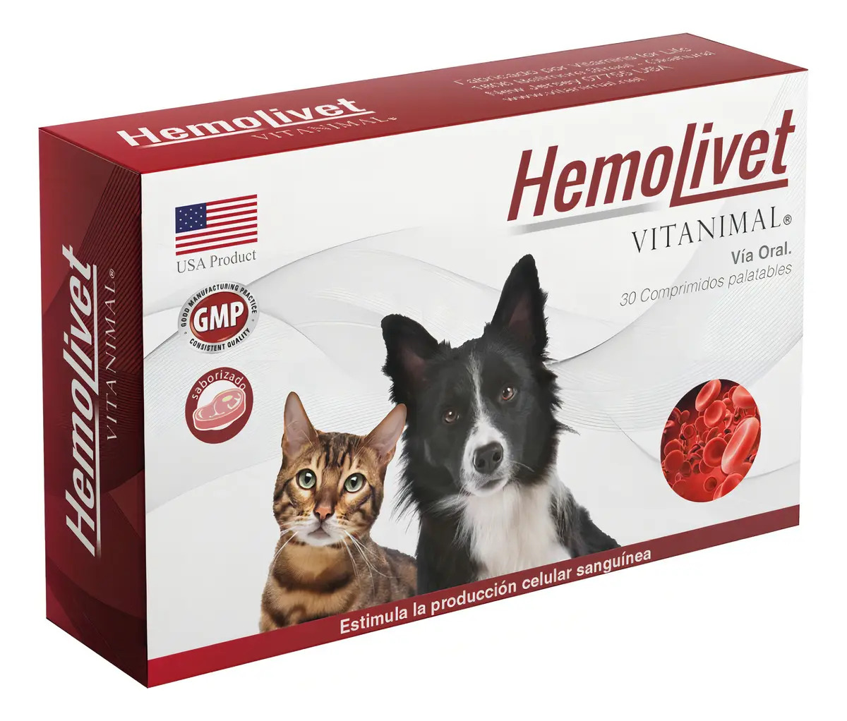 Hemolivet Vitanimal Suplemento Vitaminas Perro/Gato 30 Comprimidos Carne