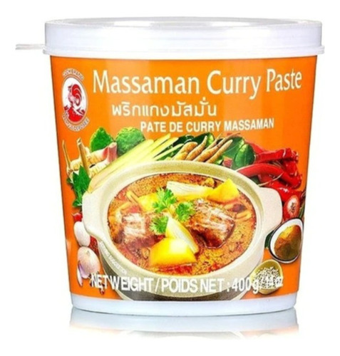 Pack 4 Unidades Curry En Pasta 400g Massaman Cock Brand 