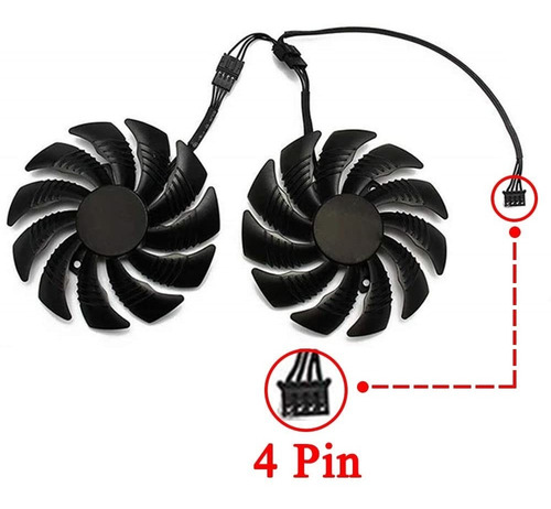 Imagen 4 de 4 de Fan Para Gpu R9 390/rx 570/580 Gtx 1060/1070/1080