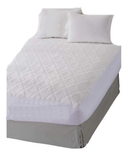 Protector P/colchon King Size Pachicalientito Concord Color Blanco Diseño De La Tela Liso