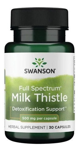 Swanson Milk Thistle Spectrum 500 mg 30 cápsulas, sabor sem sabor