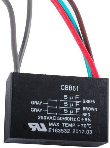 Wadoy Cbb61 - Condensador De Ventilador De Techo De 5 Cables