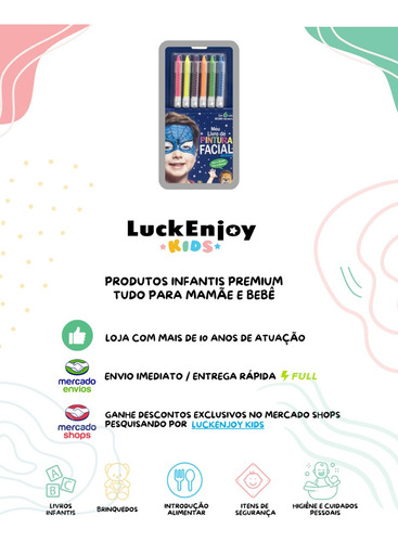 Pintura Facial Infantil Com Molde - Livro Infantil Com Desenhos E Canetinha Para Pintar O Rosto Meninas E Meninos Criativo, Experiência Lúdica