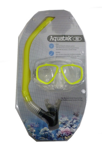 Set Careta Y Snorkel Aquatek Modelo Aqc01  L3o