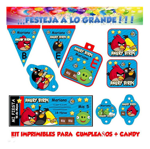 Kit Imprimible Candy Bar Angry Birds Movie El Mas Completo
